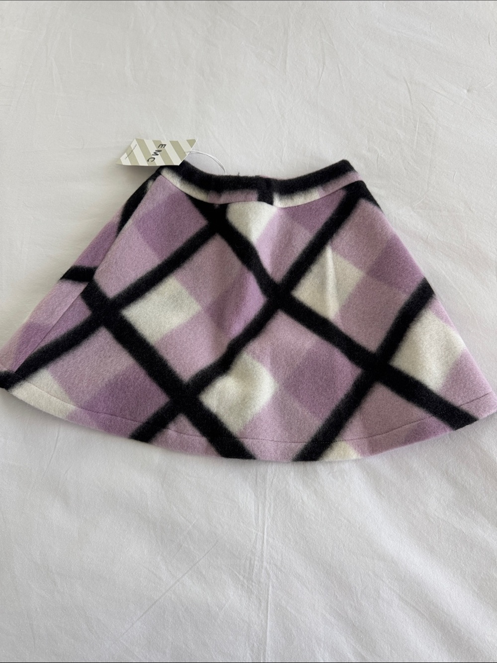 Plaid Circle Skirt in Lavender and White